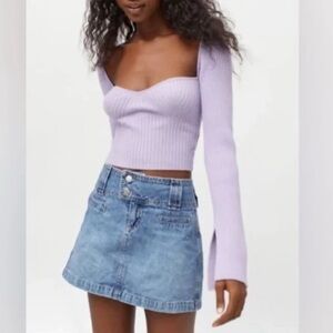 URBAN OUTFITTERS Lavender Ribbed Cropped